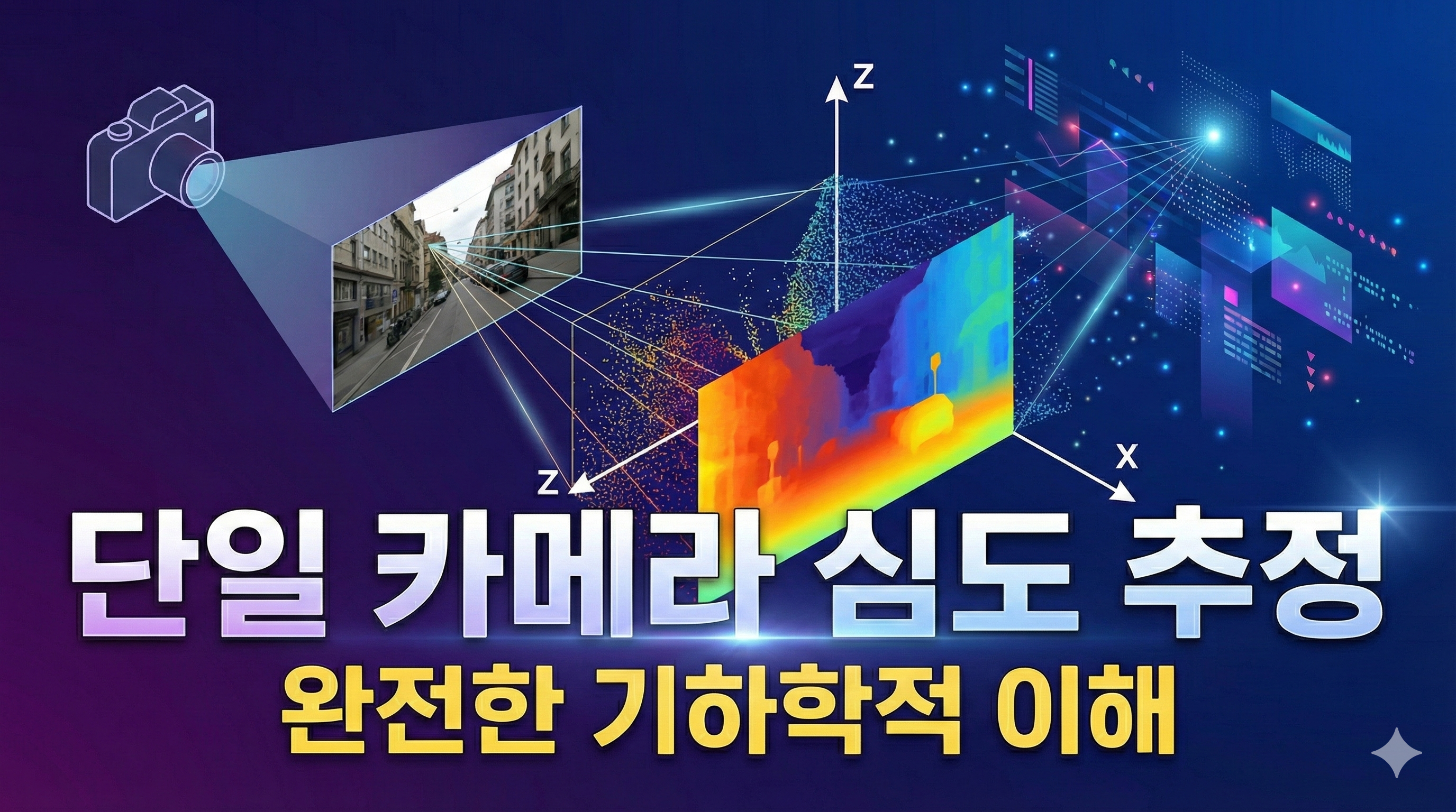 한 눈으로 입체를 보다: 단일 카메라 심도 추정의 마법